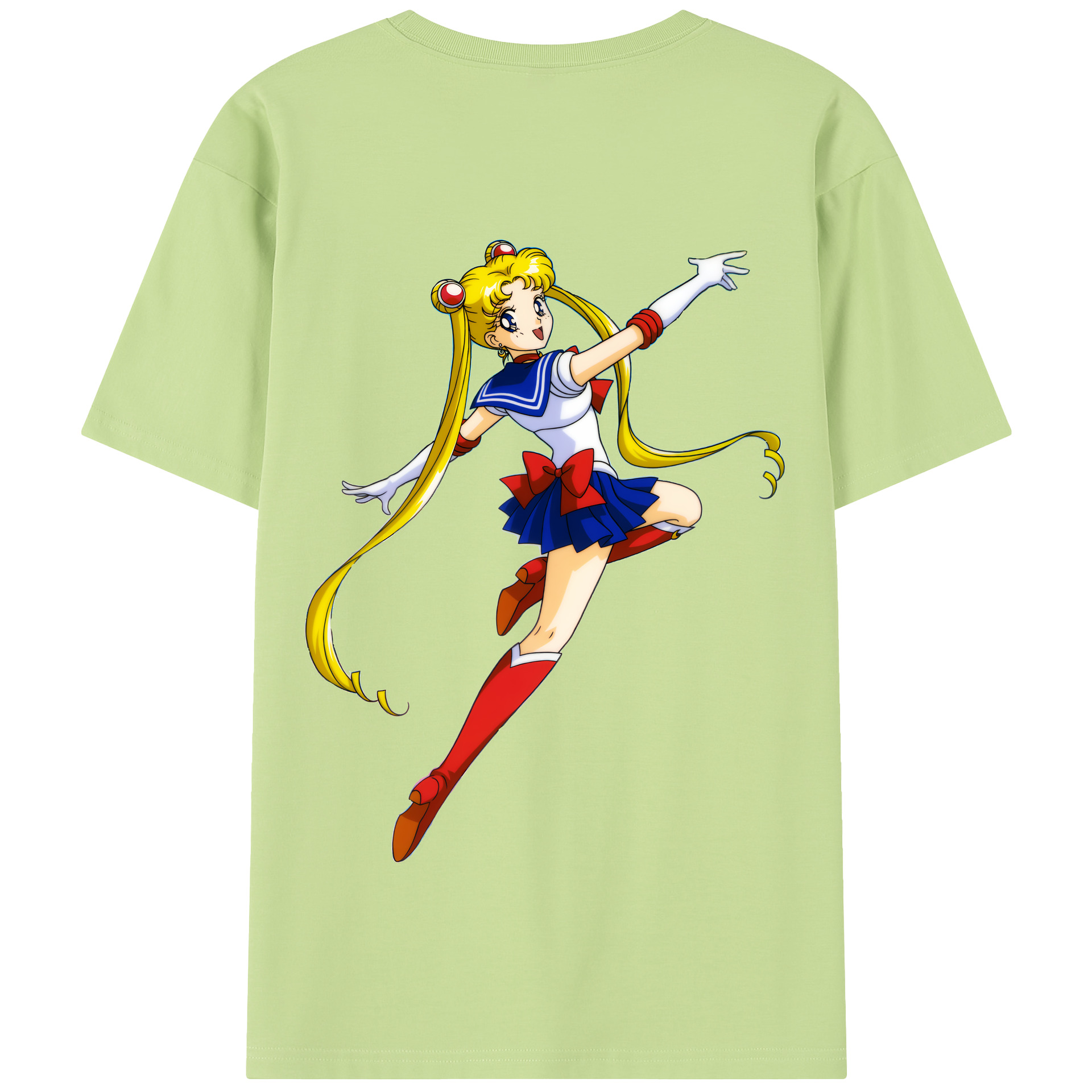 （画像用） 美少女戦士セーラームーン 月野 うさぎ つきの うさぎ Sailor Moon Tsukino Usagi 綿100％半袖Tシャツ（背面プリント）